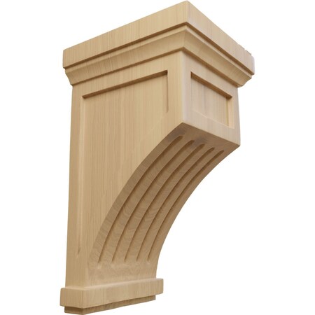 Ekena Millwork 7"W x 7 1/2"D x 13"H Fluted Mission Corbel, Cherry COR07X07X13FLCH